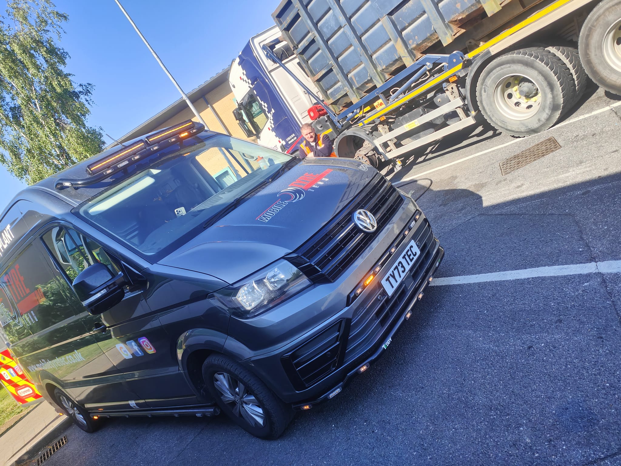 Mobile Tyre Tech van at a commercial vehicle job